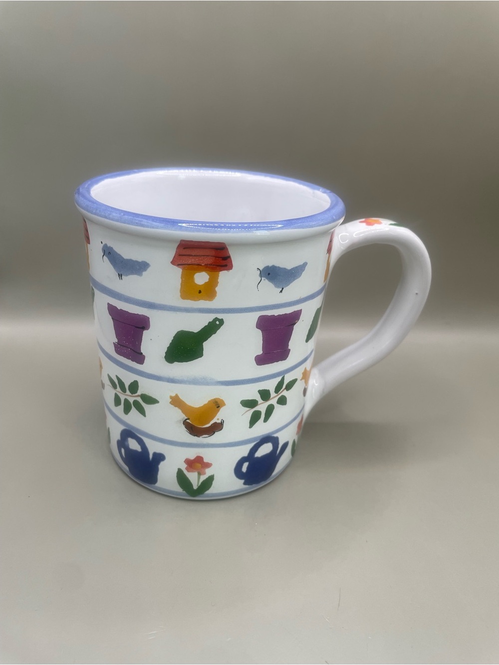 READ Vintage Starbucks Spring Coffee Mug Hand Painted In Hungary Signed